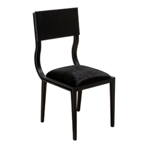 Upholstered Hide Chair in Black Oak by R&y Augousti