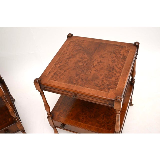 Wood Vintage Georgian Yew Wood Side Tables, 1950, Set of 2 For Sale - Image 7 of 11