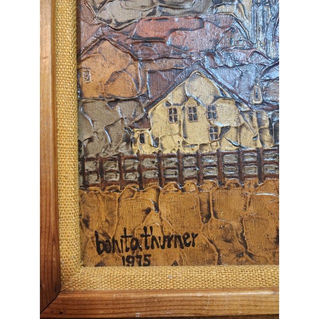 1970s Mid Century Modern Artist Bonita Thurman Original Oil. For Sale - Image 5 of 5