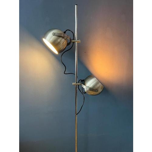 Metal Silver Vintage Herda Eyeball Floor Lamp For Sale - Image 7 of 13