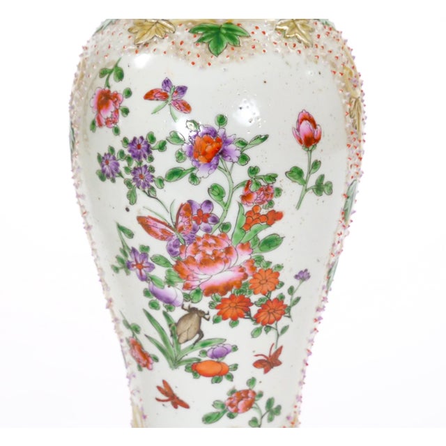 19th Century 19th Century Continental Style Hand Decorated Floral Details Covered Urn For Sale - Image 5 of 11