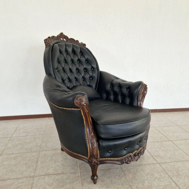 Black Victorian Library Chairs, 1960s, Set of 2 For Sale - Image 8 of 10