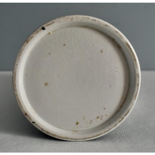 Antique Victorian Dudson English Green White Ceramic Pitcher For Sale - Image 9 of 13
