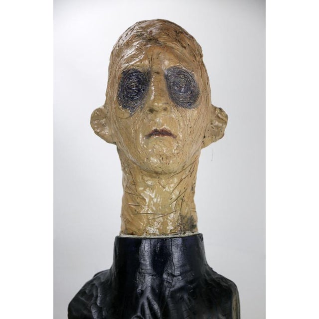 Figurative Sculpture in Raku Ceramic and Carved Poplar by Óscar Aldonza Torres, 2021 For Sale - Image 13 of 16