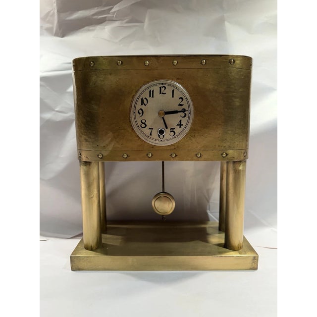 Antique German Arts & Crafts Portico Clock For Sale - Image 11 of 12