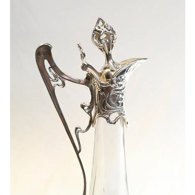 Art Nouveau Glass Claret Jug For Sale - Image 3 of 6