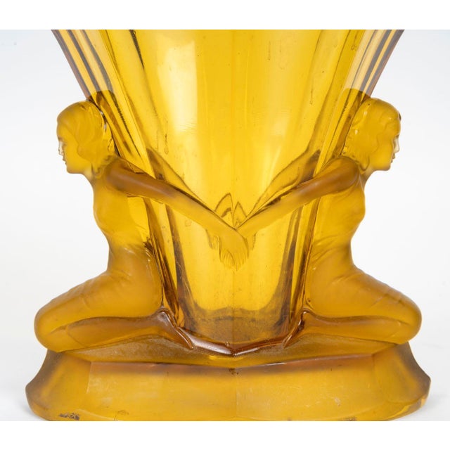 Art Deco Goblet in Yellow Glass Paste, 1930s For Sale - Image 3 of 7