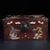 A beautifully crafted Chinese rectangular box, likely made of Zitan wood. The box features a hinged lid with brass...