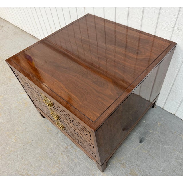 1970s Vintage John Widdicomb Campaign Walnut Chest For Sale - Image 5 of 8