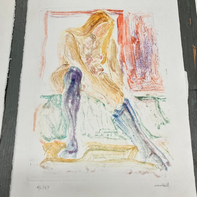 Abstract Contemporary 3 Original Female Nude Abstract Mono-Prints - Set of 3 For Sale - Image 3 of 11