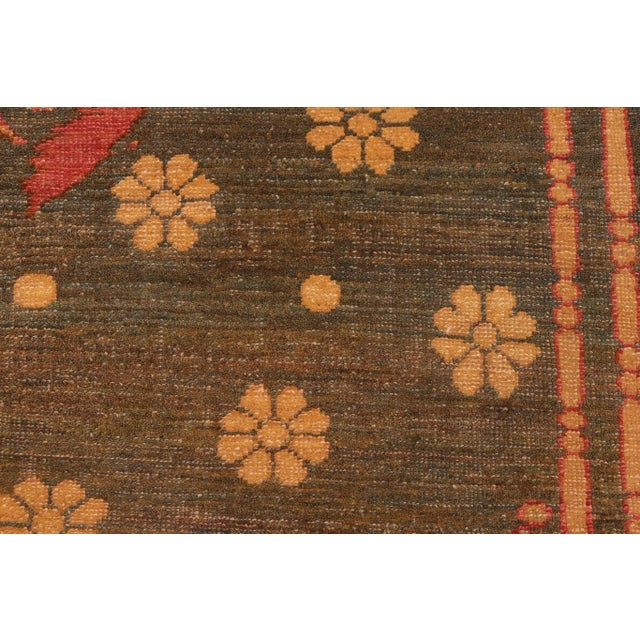 1970s 1970s Vintage Tribal Low Pile Green/Green Wool Rug - 6'3" X 8'3" For Sale In New York - Image 6 of 10