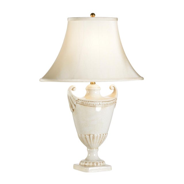 Crackle Glaze Euroceramic With Brass Accents Clean with a dry cloth