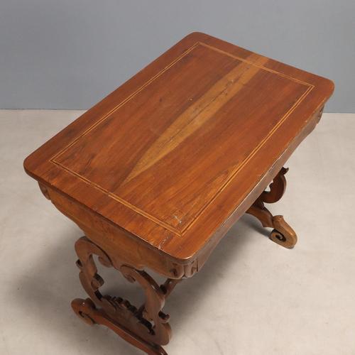 Wood Louis Philippe Writing Desk in Walnut and Walnut Burl For Sale - Image 7 of 9