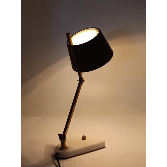 Adjustable Brass Table Lamp with Marble Base from Stilux Milano, Italy, 1950s For Sale - Image 10 of 12