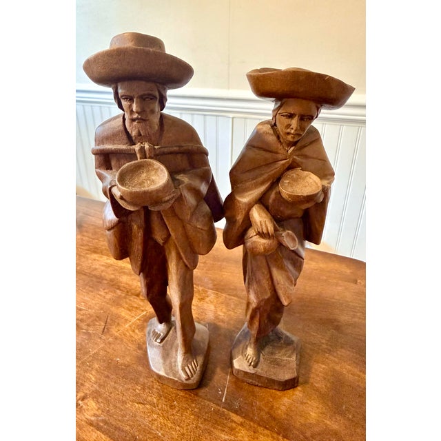 1930s The Travelers Hand Carved Wooden Folk Art For Sale - Image 9 of 12