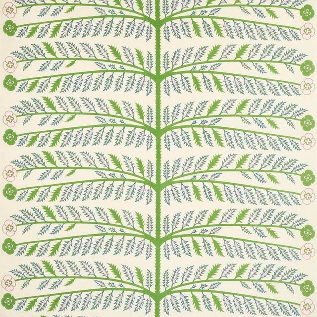 Sample - Schumacher X Neisha Crosland Thistle Fabric in Ivory For Sale