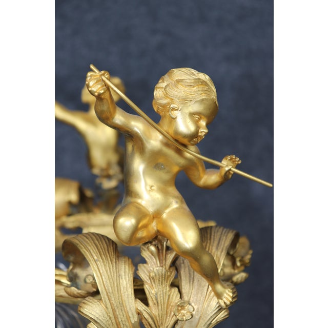 20th Century French Louis XV Rococo Style Ormolu Cherub and Cut Crystal Vase For Sale - Image 9 of 10