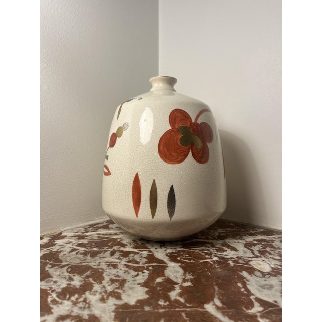 Modernist Vase in Crackled Ceramic from Manufacture de Sainte-Radegonde / Ateliers Asch, 1950s For Sale - Image 4 of 8