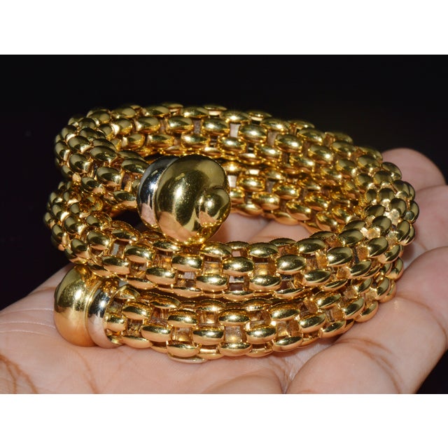 Late 20th Century Vintage Fope Flex’it Double Wrap Bangle Bracelet in 18k Yellow & White Gold For Sale - Image 5 of 18