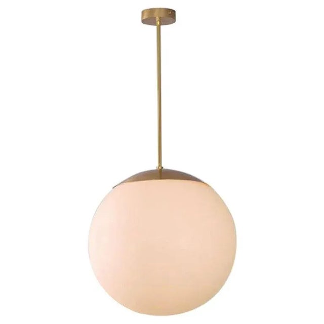 Metal Glass Globe Opal 60 Pendant Light by Schwung For Sale - Image 7 of 7