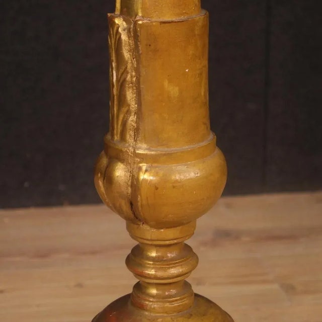 Gold 19th Century Lacquered & Gilded Torch Holder, 1870s For Sale - Image 8 of 13