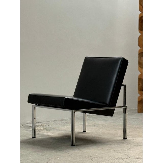 Black Set of Bauhaus Armchairs in Black Leather and Chromed Tubular Steel, 1960s For Sale - Image 8 of 13