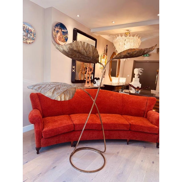 Goldenrod Vintage Three Leaf Floor Lamp by Carlo Giorgi for Bottega Garda, 1960s For Sale - Image 8 of 9