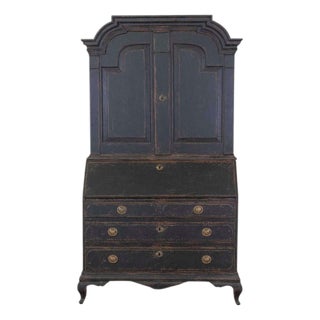 18th Century Black Scandinavian Bureau For Sale