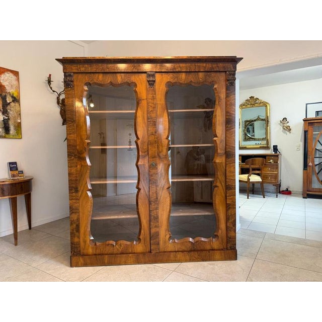 Biedermeier Walnut Display Cabinet For Sale - Image 3 of 18