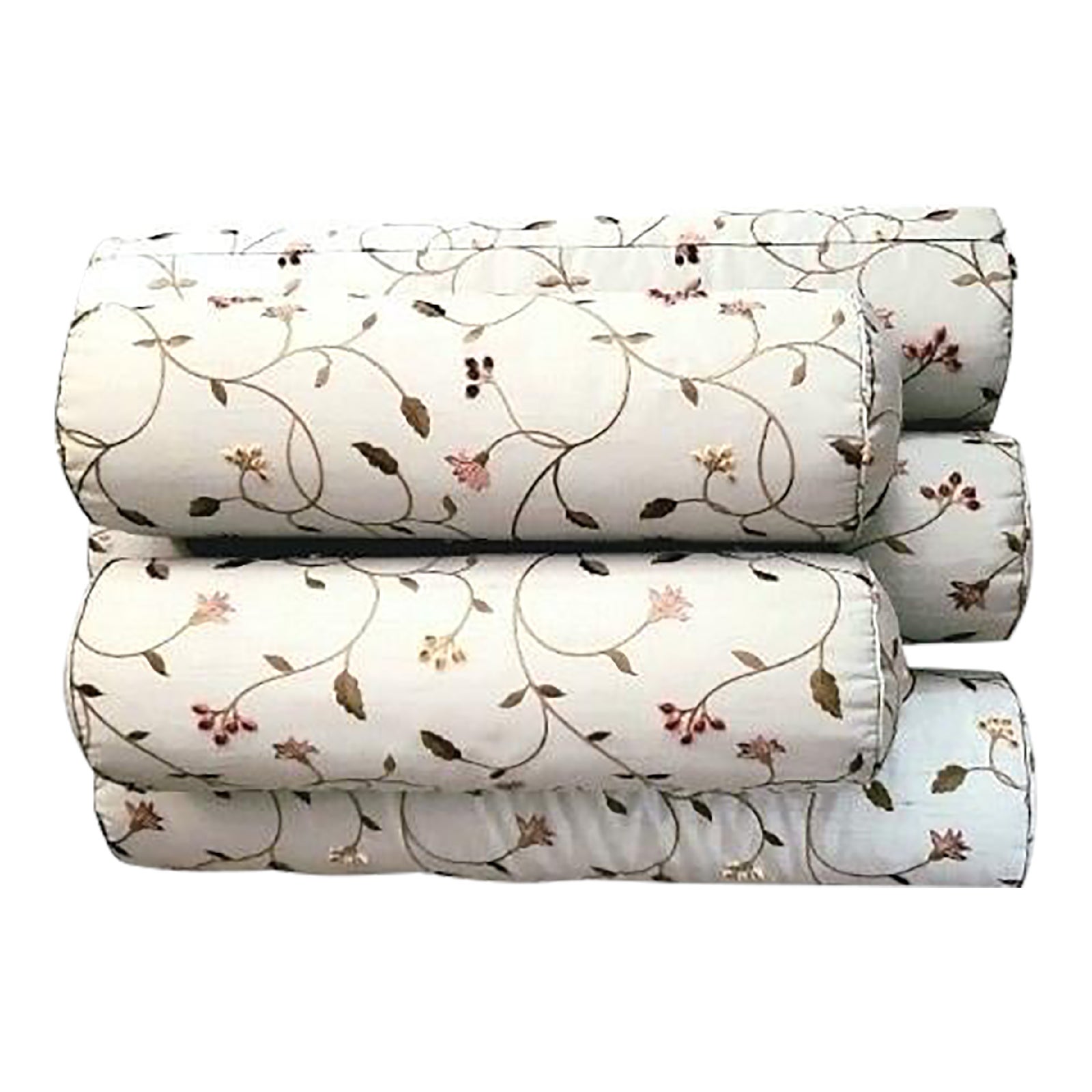 Pale Blue Bolster Pillows With Removable Silk Covers Set of 5 Chairish