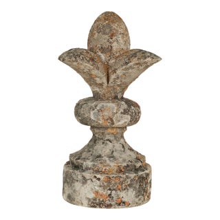 Antique French Carved Stone Fleur De Lis For Sale