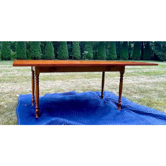 Vintage 1960 Mid-Century Leopold Stickley Solid Cherry Drop-Leaf Harvest Dining Table For Sale - Image 11 of 15