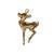 Mid-Century 14k Yellow Gold Reindeer Pin With Sapphire Eye For Sale - Image 4 of 4