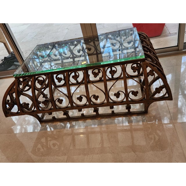 Midcentury Phyllis Morris Wrought Iron Normandy Coffee Table