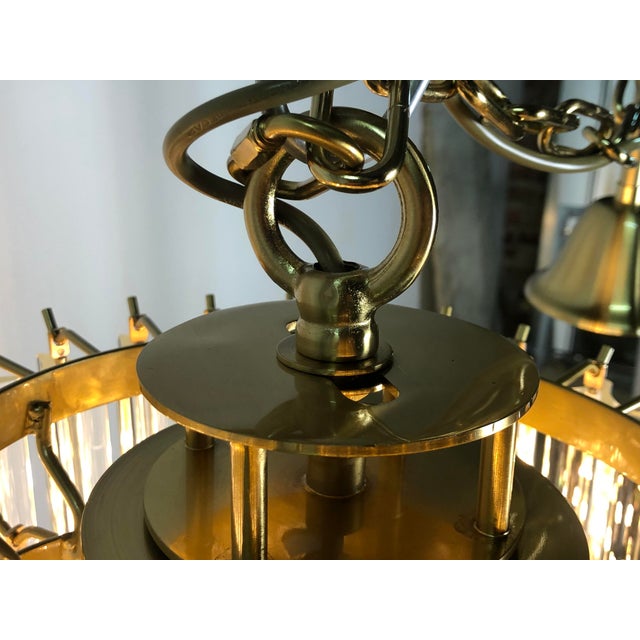 Vintage Glass Crystals Cascade Chandelier in the Style of Paolo Venini, 1980s For Sale - Image 11 of 13