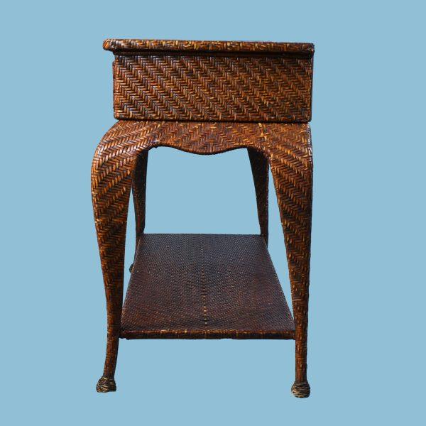 Chinoiserie Late 20th Century Wrapped Rattan Ming Style Credenza For Sale - Image 3 of 6