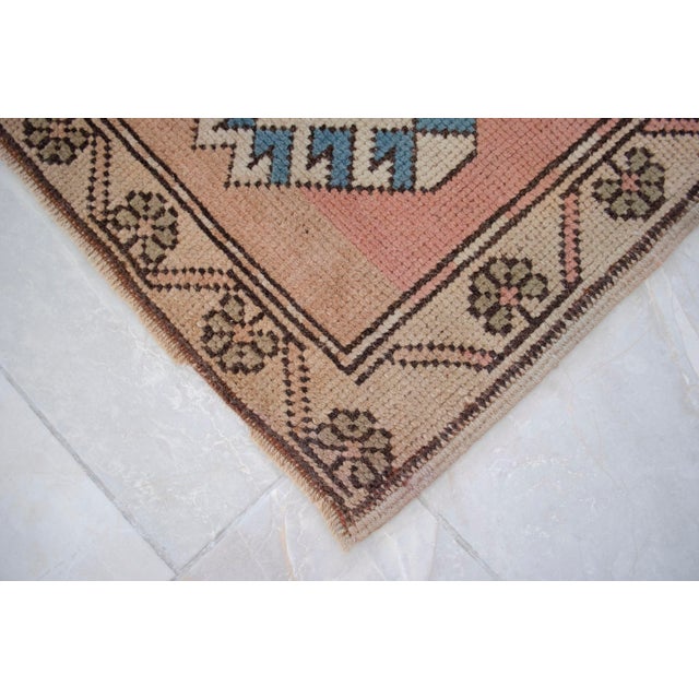 Hand Knotted Turkish Rug Low Pile Muted Small Rug Entry Decor Kitchen Mat - 1'9" X 3'4" For Sale - Image 11 of 11