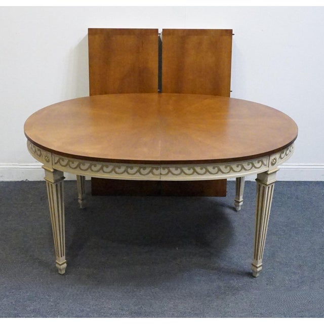 High End Vintage Solid Cherry Italian Neoclassical Regency Revival 93" Oval Dining Table For Sale - Image 9 of 10