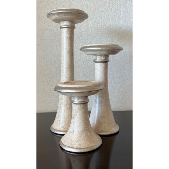 Circa 1970 Jaru Earthenware Column Pedestal-Style Candleholders - Set of 3 For Sale - Image 14 of 14