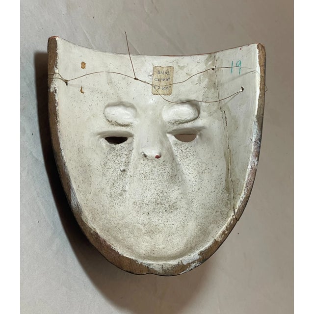 Vintage Parachicos Mask Hand Carved Wood Mexican Folk Art Chiapas Glass Eye For Sale - Image 11 of 13