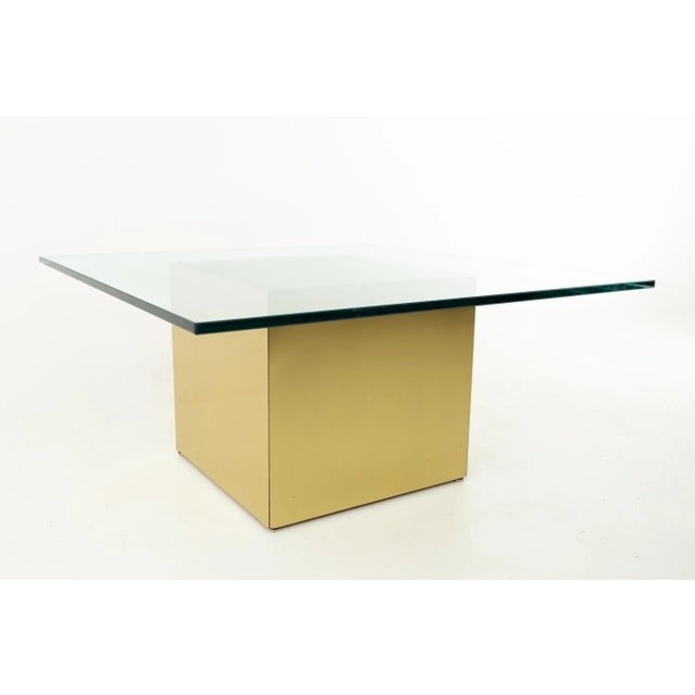 Paul Mayen Style Mid Century Brass and Glass Side End Table For Sale - Image 9 of 9