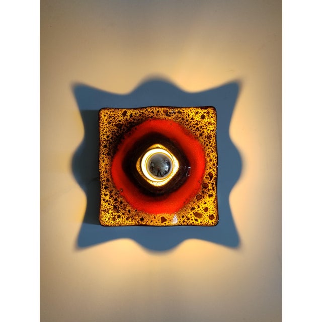 Mid-Century Modern Fat Lava Ceramic Wall Light from Hustadt Leuchten, 1960s For Sale - Image 6 of 11