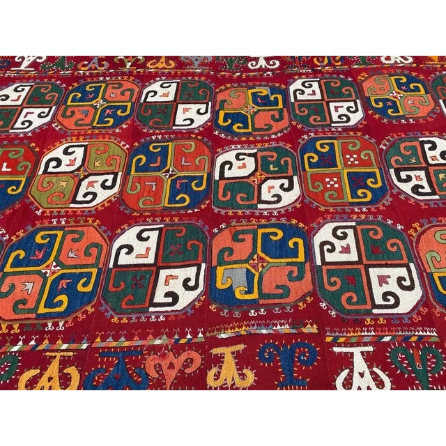 Antique Uzbek Woven and Embroidered Panel For Sale - Image 6 of 14
