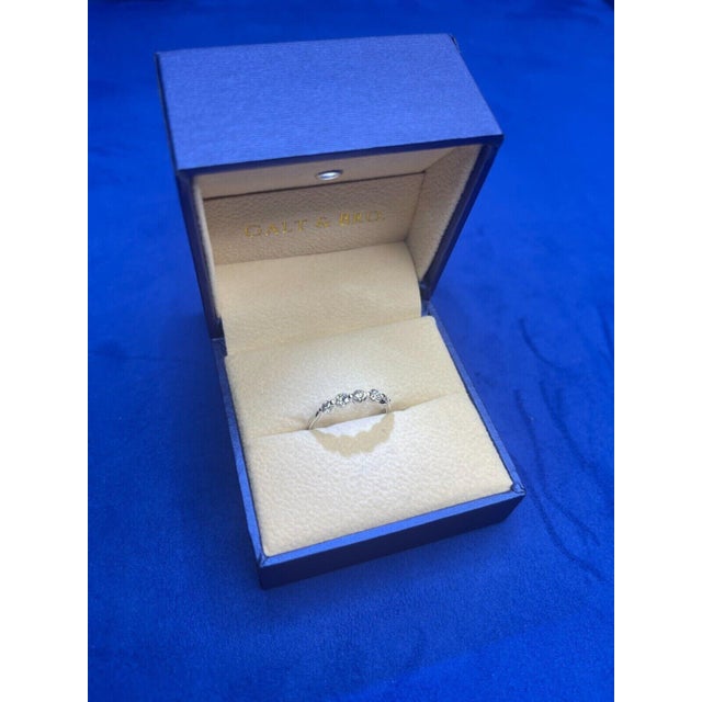 Half Carats Round Shape Brilliant Cut Diamond Half Bezel Prong Set Thin Eternity, Size 7 For Sale - Image 4 of 10