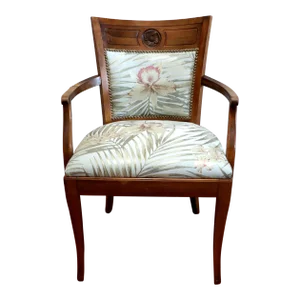1920s --German or Gustavian Influenced Carved Maple Open Armchair