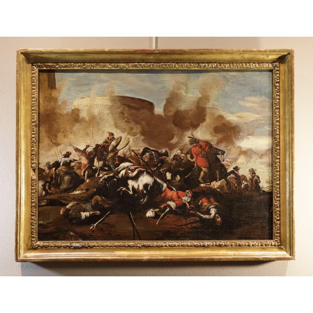 Baroque Jacques Courtois Il Borgognone, Battle Scenes, 1670, Oil on Canvases, Framed, Set of 2 For Sale - Image 3 of 16