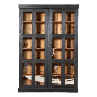 19th Century English Ebonised Oak Hall Cupboard, 1890 For Sale