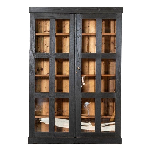 19th Century English Ebonised Oak Hall Cupboard, 1890 For Sale