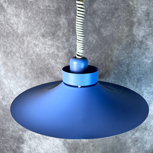 Vintage Blue Pendant Lamp from E.S. Horn, 1980s For Sale - Image 4 of 9