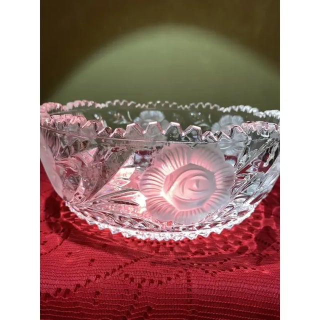 American Brilliant Period (Abp) Late 1800’s-Early 1900’. Rare & Stunning Hand Cut Crystal Bowl For Sale - Image 4 of 11